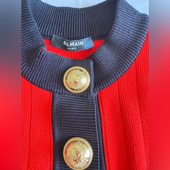 Balmain Red and Black Cardigan - Picture 4 of 7